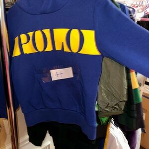 Blue Hoodie with Yellow Logo